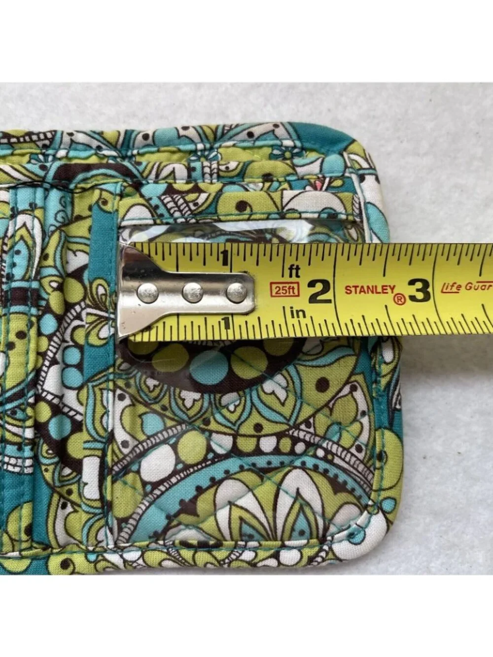 Vera Bradley Mini Trifold Wallet Peacock Turquoise Paisley Retired Pattern Y2K